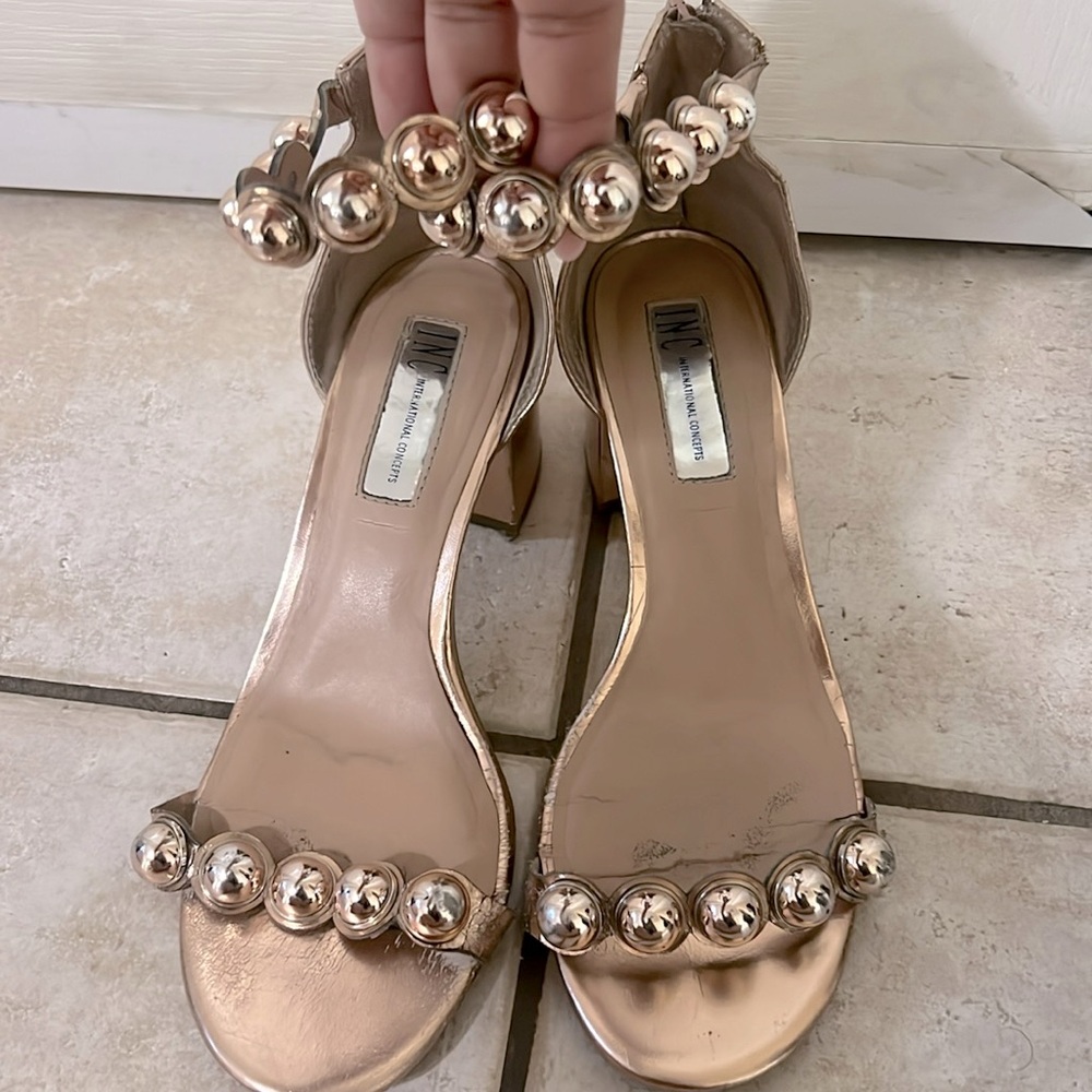 INC rose gold heels used